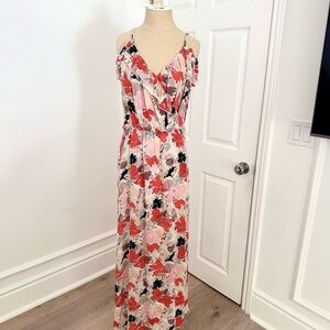 Parker Red and Pink Floral Maxi Dress